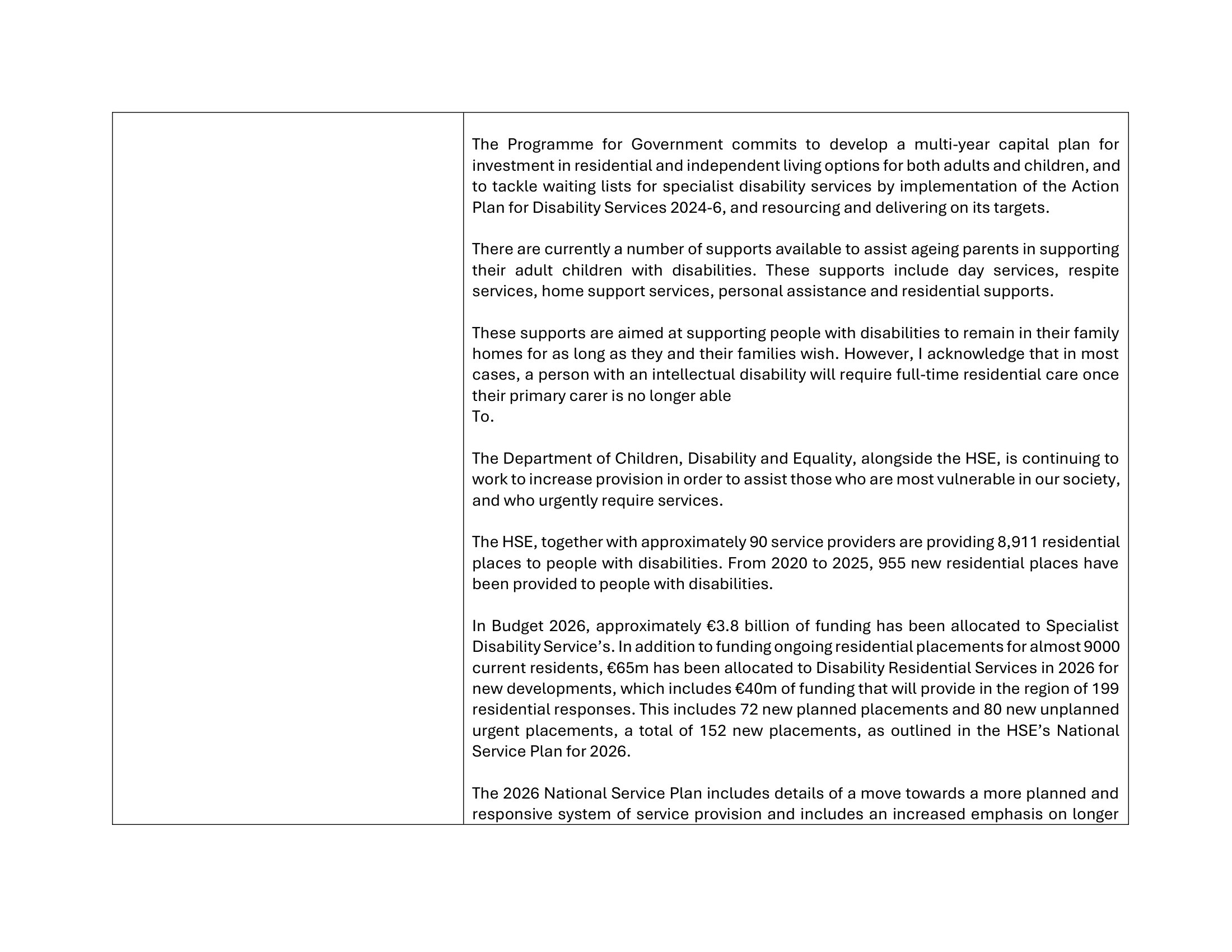 Parliamentary Questions for the Before We Die Campaign
