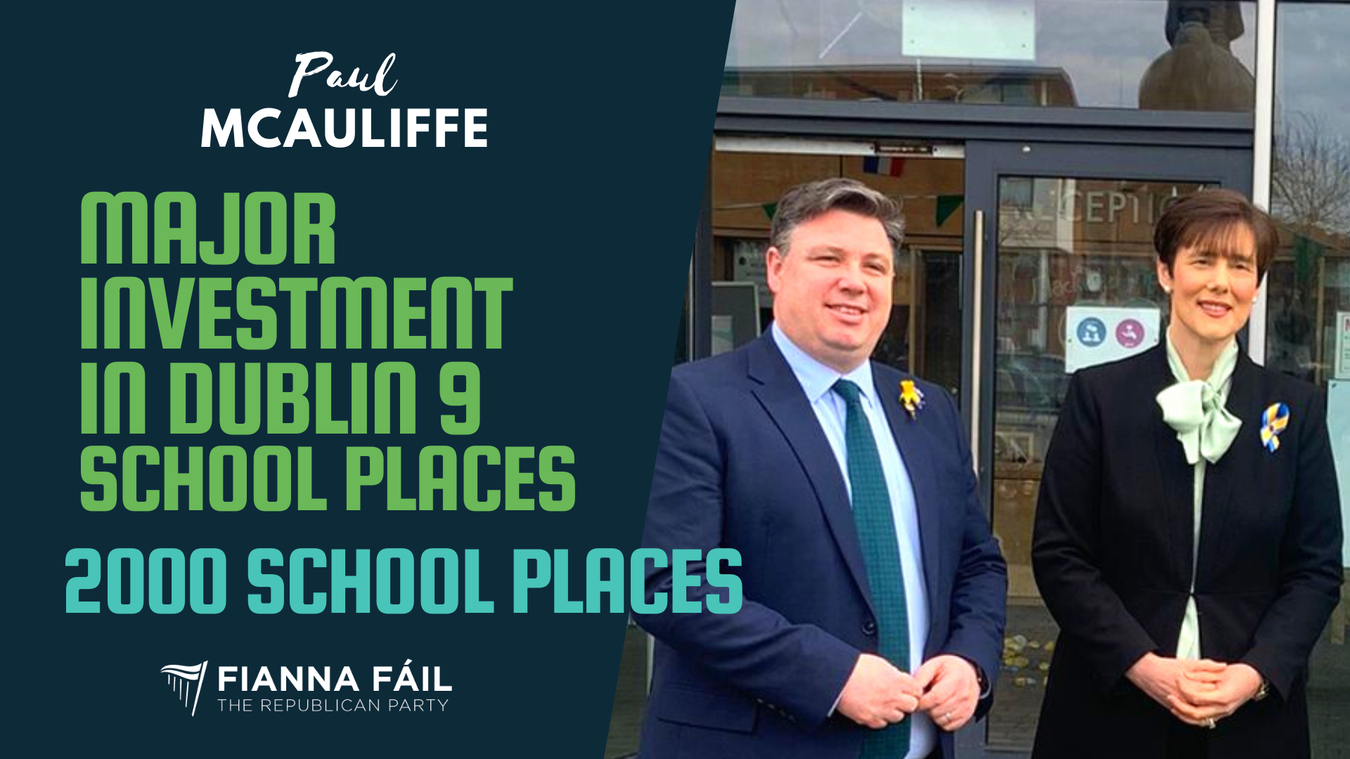 Agreement to deliver two new second level schools in Dublin 9
